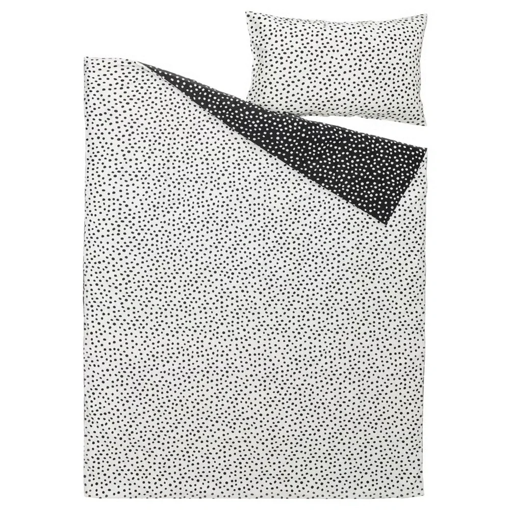 Polka Dot Black and White Duvet Cover Set